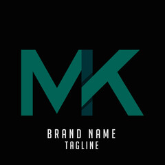 MK initials logo, name initials logo, company initials logo, person initials logo.
