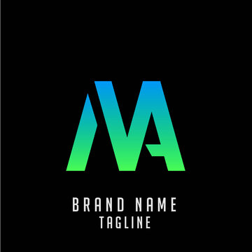 MA initials logo, name initials logo, company initials logo, person initials logo.