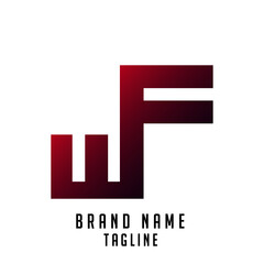 WF initials logo, name initials logo, company initials logo, person initials logo.