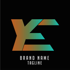 YE initials logo, name initials logo, company initials logo, person initials logo.