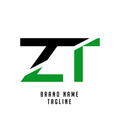 ZT initials logo, name initials logo, company initials logo, person initials logo.