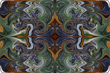 Collage with abstraction using colour and layer shape distortion.