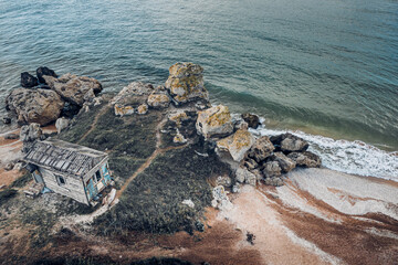 General's beaches the sea of Azov taken during the day from a quadrocopter