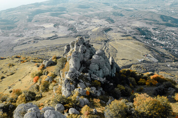 Demerdzhi mountain on the Crimean Peninsula taken during the day from a quadrocopter