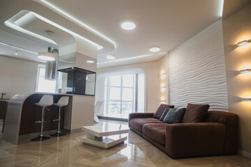 Beautiful modern apartment interior. Real estate concept.