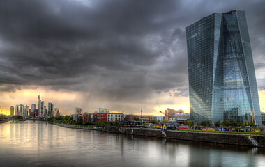 The beautiful Frankfurt Skyline in Germany