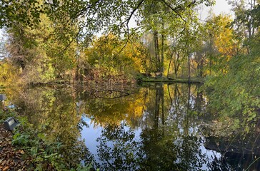 Romantic autumn water view