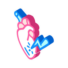 heart attack isometric icon vector illustration sign