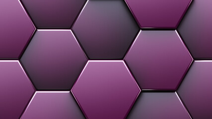 Hexagonal cells close up. Ruby colored style.