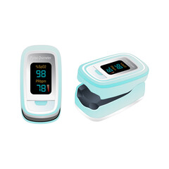 Pulse Oximeter, medical device icon, vector isolated on white background.