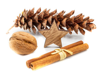 Weihnachtsstern Weihnachtsdeko isoliert auf weißen Hintergrund