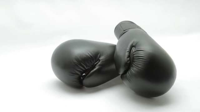 Black Boxing Gloves on a White Background
