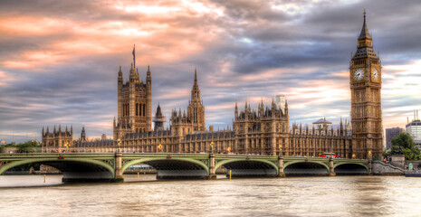 Fototapeta na wymiar London House of Parliament at sunset