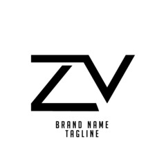 ZV initials logo, name initials logo, company initials logo, person initials logo.