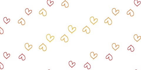 Light Orange vector backdrop with sweet hearts.