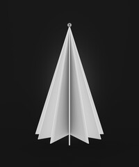 Abstract simple white Christmas tree 3d illustration background