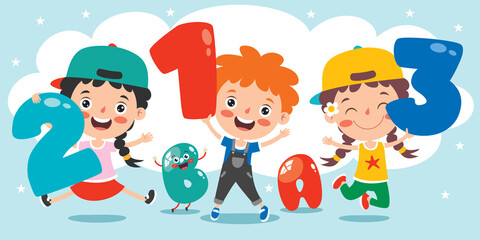 Fototapeta premium Concept Of Multi Colored Numbers