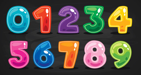 Concept Of Multi Colored Numbers