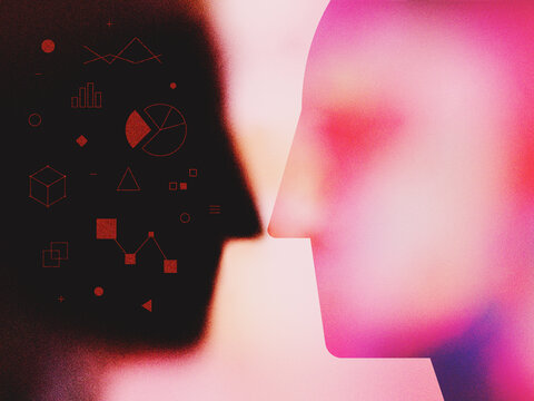 Dark Side of Human Personal Data Processing Modern Textured Illustration Concept