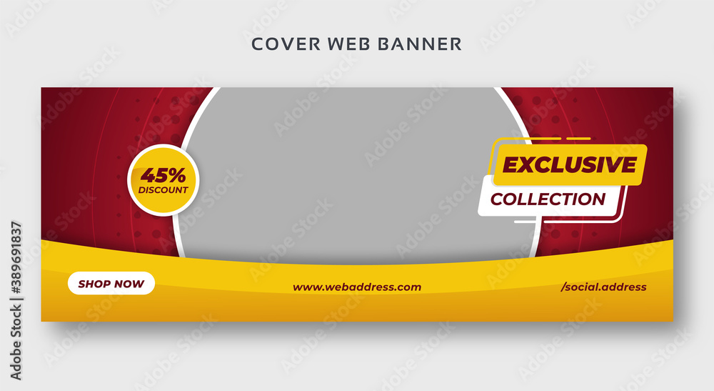 Wall mural Social media sale web banner facebook cover abstract template