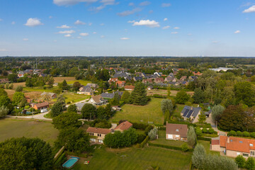 Aerial view of the East-Flemish town of Laarne, in Belgium