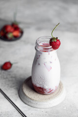 Yummy korean strawberry milk monochrome style