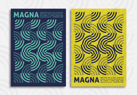 Trendy Poster Design Layout with Abstract Modern Geometric Pattern Background