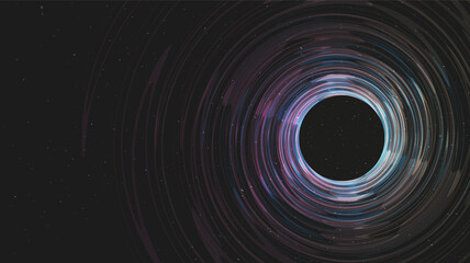 Dark Spiral Black Hole on Galaxy Background.planet and physics concept design,vector illustration.