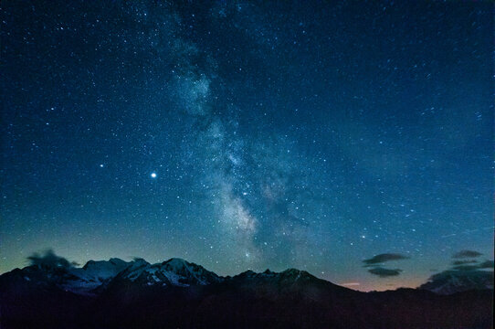 The milky way over the swiss alps