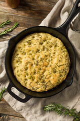 Gourmet Rosemary Skillet Focaccia Bread