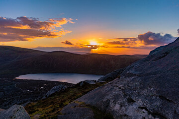 Doan mountain sunset in the Mourne mountains, County Down, Northern Ireland