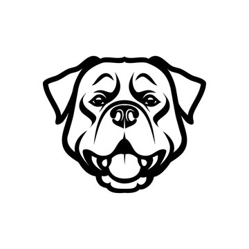 Rottweiler dog - isolated outlined vector illustration

