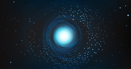 Black Hole with Spiral Galaxy on Cosmic Background.planet and physics concept design,vector illustration.