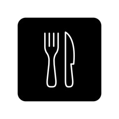 Fork & Knife Restaurant Icon. Linear vector.