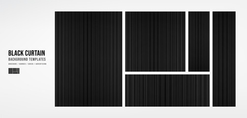 Set of Black Curtain Template Background,banner,Cover and advertising concept,design for Digital marketing Website,Vector