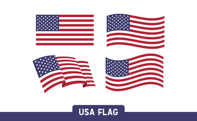 Flag of the United States of America. USA national symbol vector.