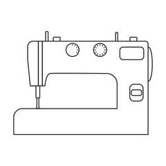 Sewing machine vector icon.Outline vector icon isolated on white background sewing machine.