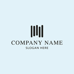Abstract logo for business center, construction company, residential complex, hotel or store. Icon, badge for business. Vector illustration.