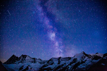 The milky way over the swiss alps