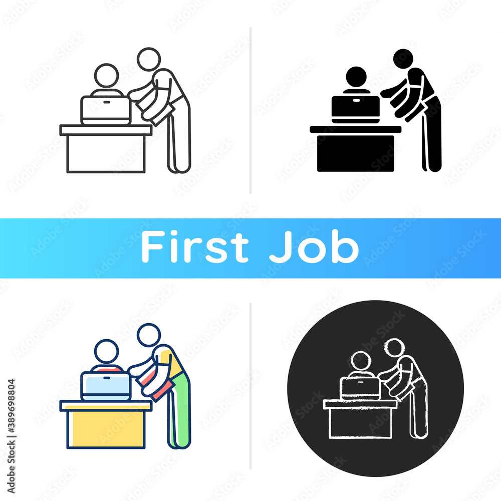 Aufkleber personal assistant icon. personal aide. secretary. pa duties. help with time and daily management. s