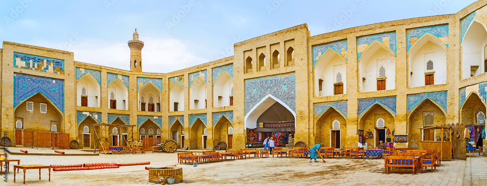 Canvas Prints panorama of the allakuli khan madrasah, khiva, uzbekistan