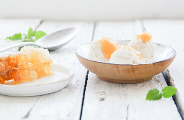 Karamellsauce Honig Speiseeis Karamelleis 