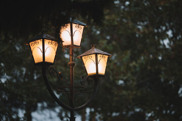 Vintage lamp in the street