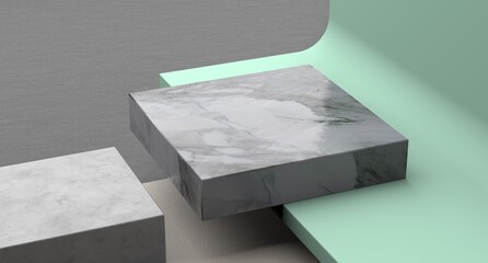 Geometric Modern Presentation Background. Pedestal Platform For Product Feature