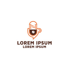 Podcast & coffee logo design idea