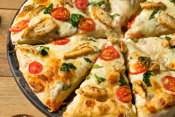 Homemade Chicken Alfredo Pizza