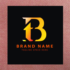 BT initials logo, name initials logo, company initials logo, person initials logo