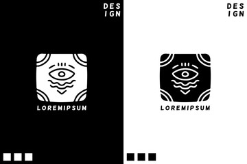 Eye Tattoo style design, Vision icon, Simple and minimal eye, Vector illustration for logo.