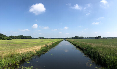 Fototapeta na wymiar Farmland and a canal