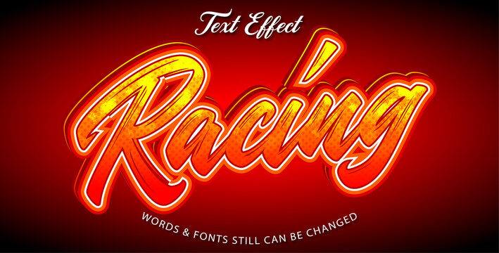 Racing Editable Font Effect